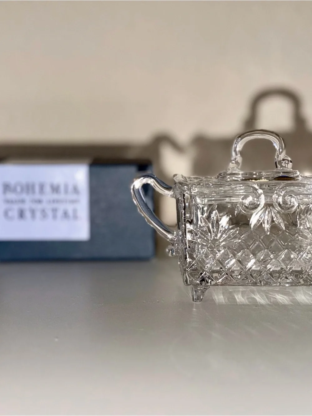 Brand New Bohemia Crystal Lead Crystal Sugar Bowl / Candy Dish with Lid